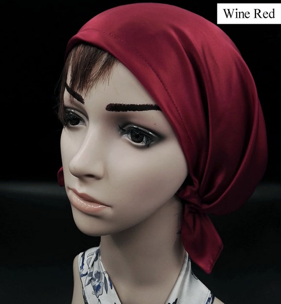 Silk Sleep Cap Hair Night Bonnet Head Wraps Cover Chemo Etsy