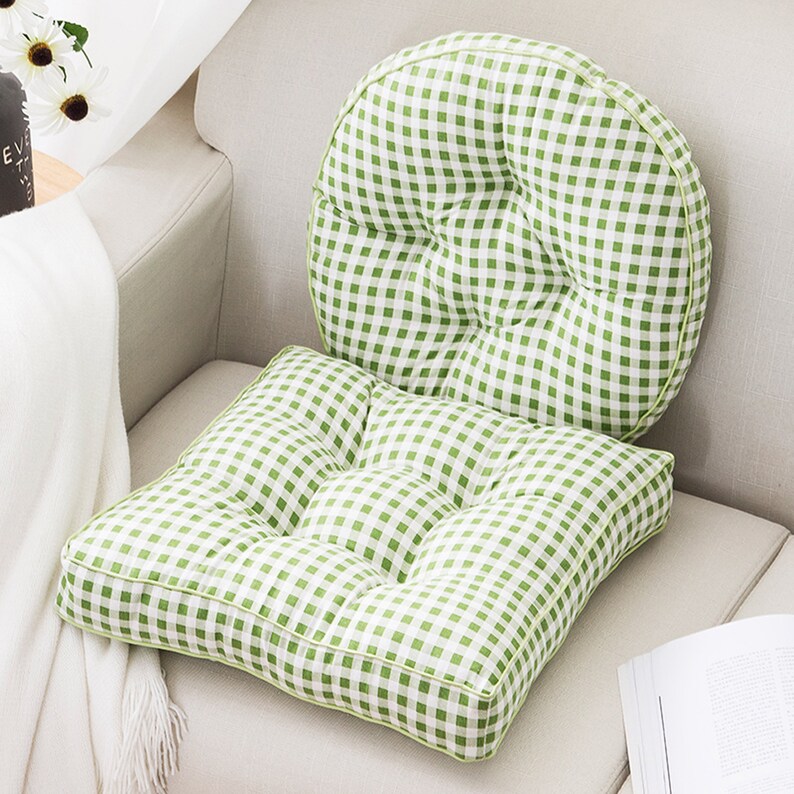 Cotton Tufted Chair Cushions Piping Kitchen Dining Seat Pads Etsy