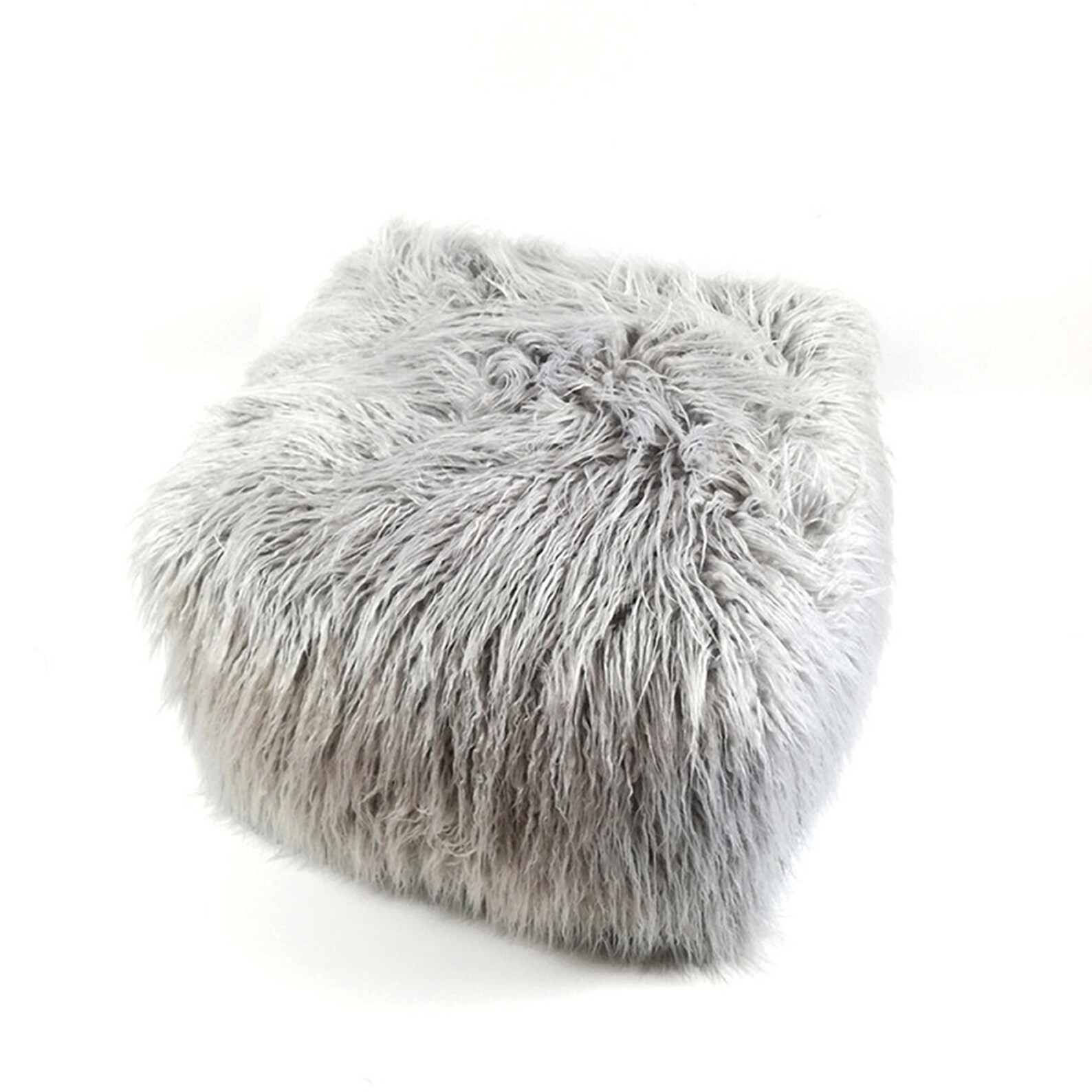 Faux Fur Ottoman Slipcover Cube Pouf Cover Large Plush Etsy