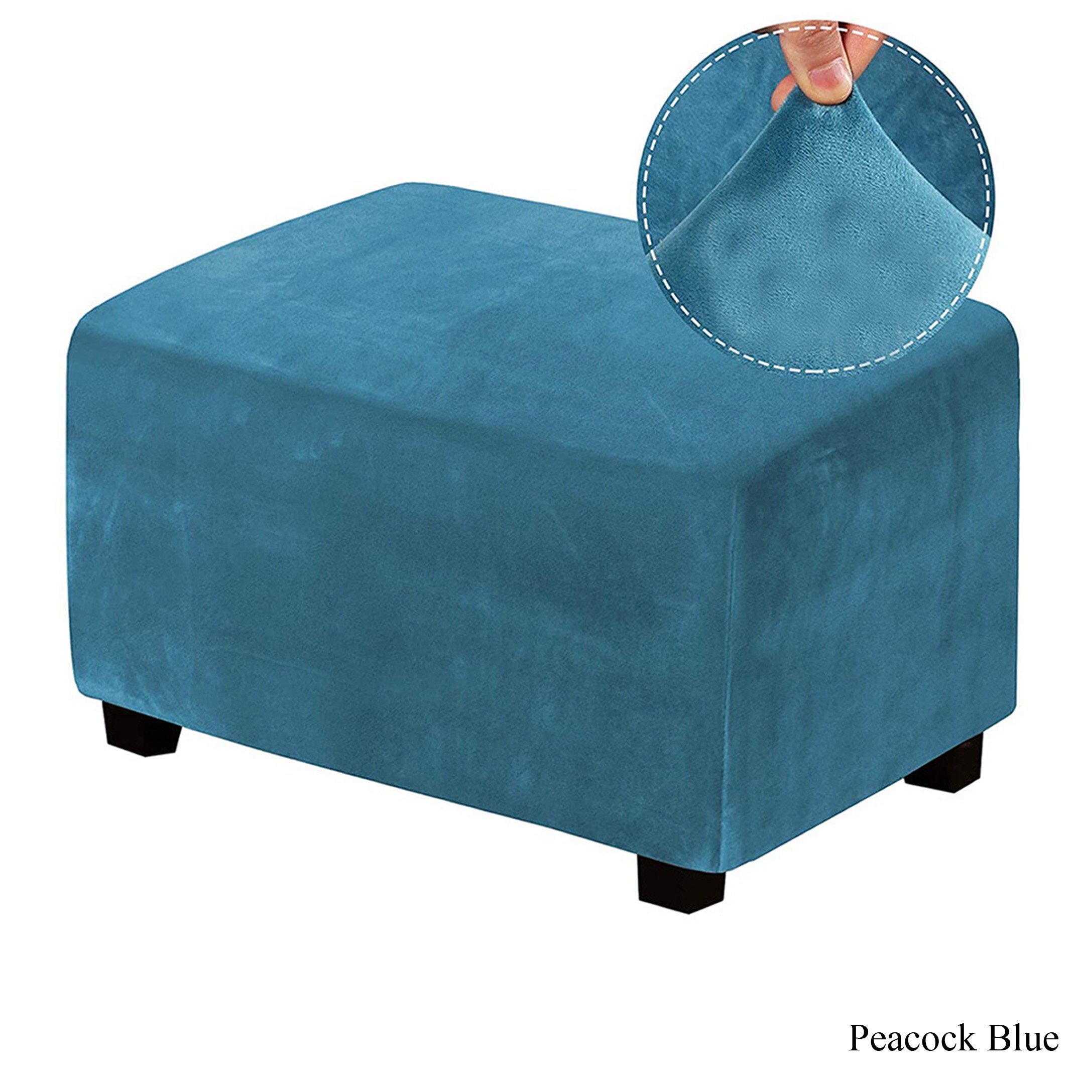 Custom Velvet Ottoman Slipcover Footstool Footrest Stretch Etsy