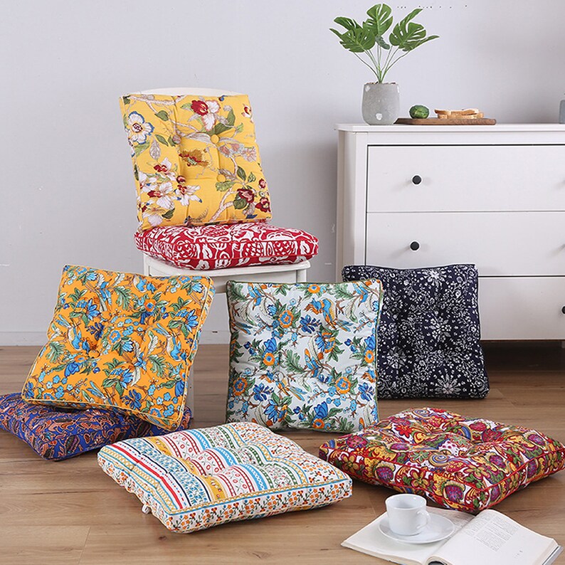 Canvas Chair Cushions Tufted Dine Kitchen Dining Seat Pads Etsy