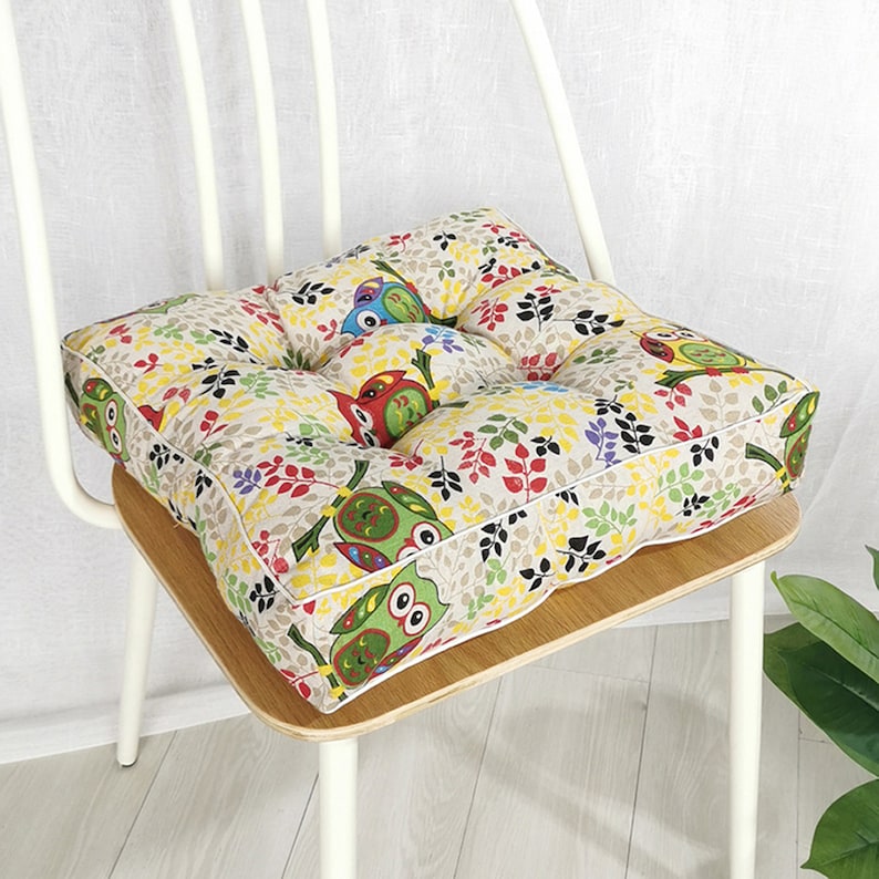 Tufted Chair Cushions Square Kitchen Dining Seat Pads Indoor Etsy