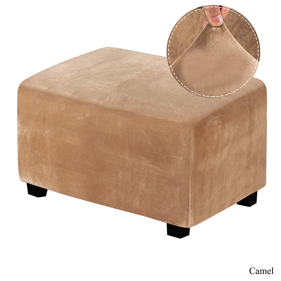 Custom Velvet Stretch Ottoman Slipcover Footstool Footrest Etsy