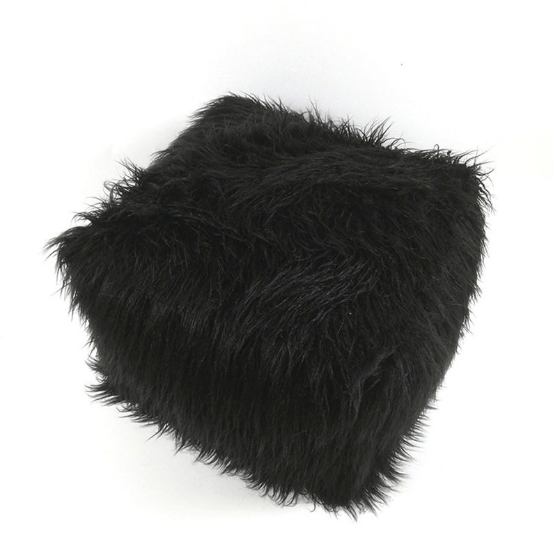 Faux Fur Ottoman Slipcover Cube Pouf Cover Large Plush Etsy