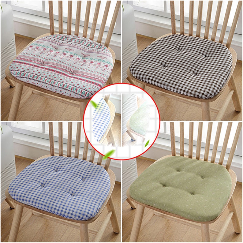 Trapezoid Tufted Chair Pad With Ties Dine Chair Cushions Etsy