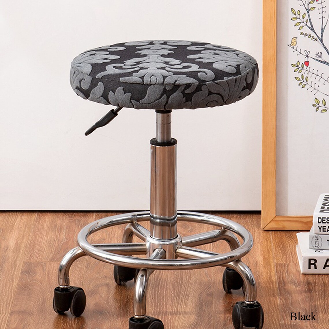 Stretch Bar Stool Cover Round Seat Slipcover Patio Bistro Etsy