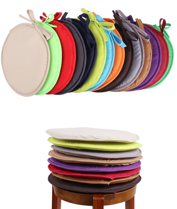 Small Round Chair Pads With Ties Stool Chair Cushion Bistro Etsy