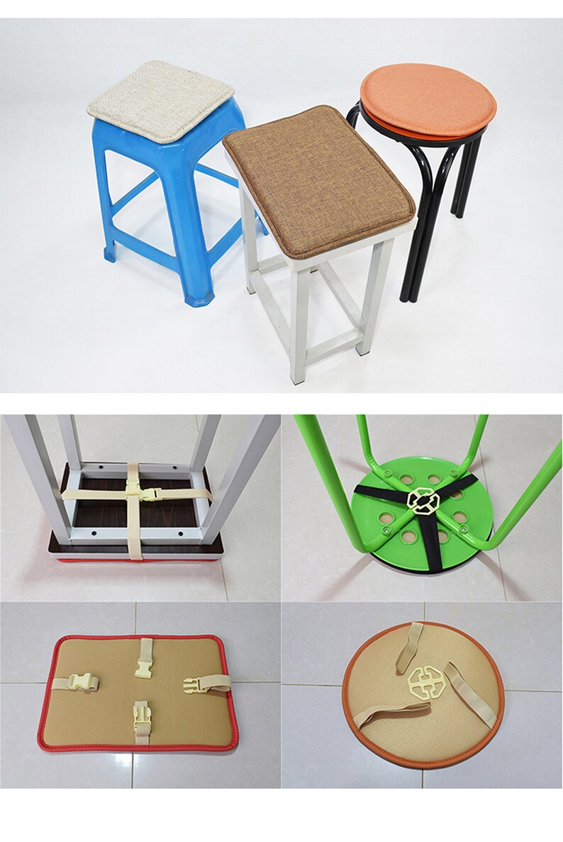 Custom Stool Chair Pads With Tie Bar Stool Kitchen Dining Etsy