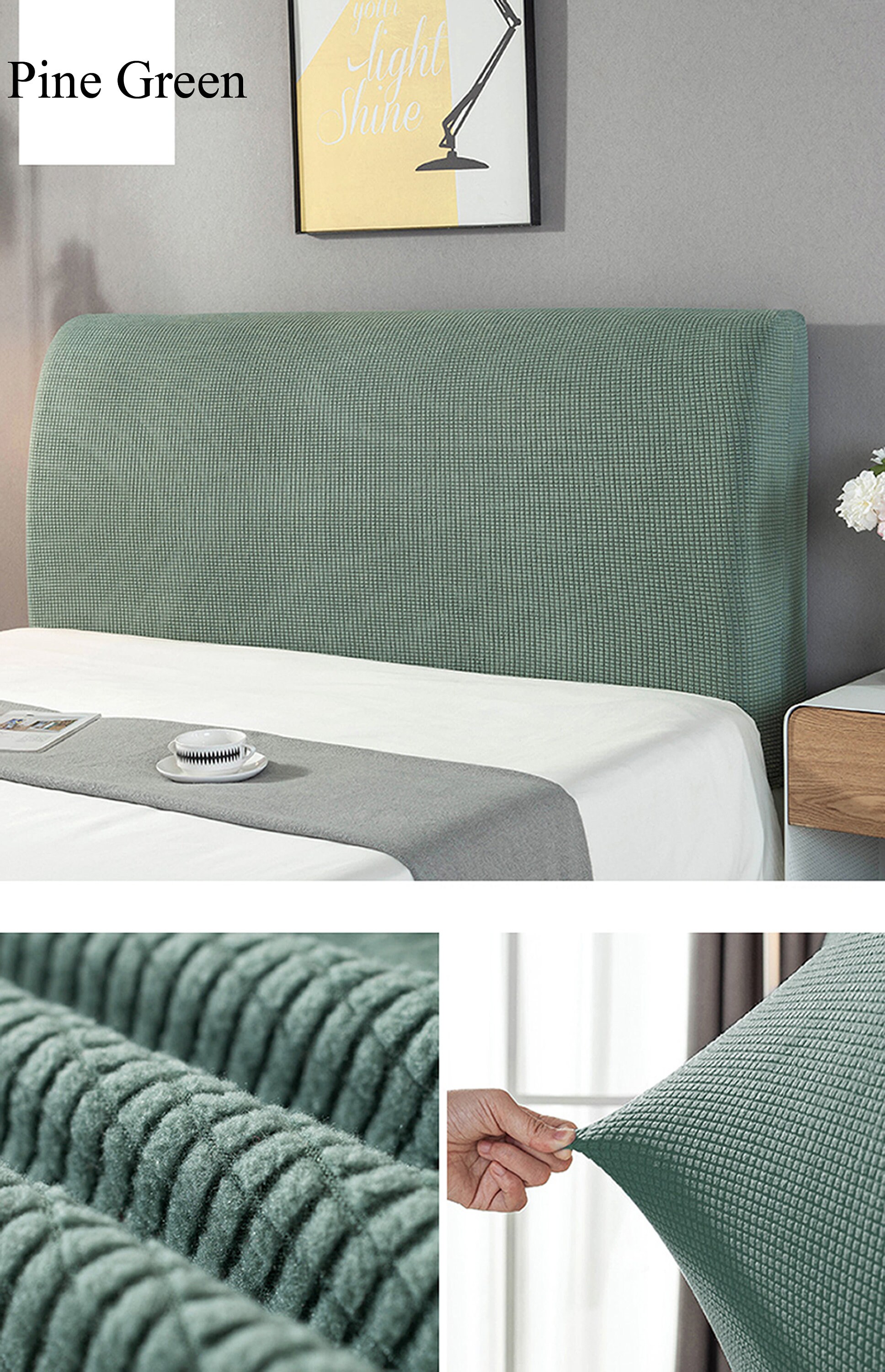 Headboard Slipcover Stretch Spandex Bedhead Slip Cover Etsy