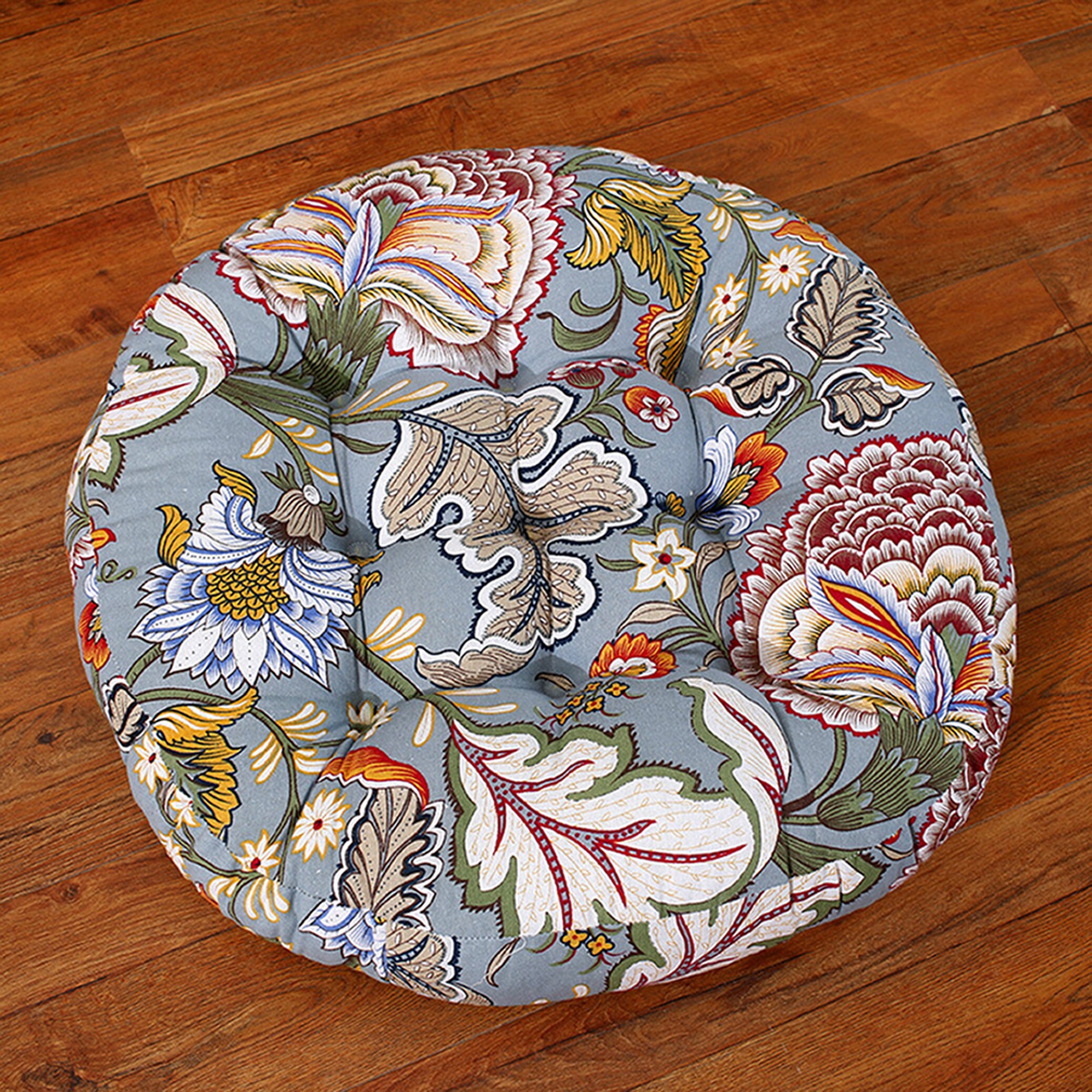 Florals Tufted Round Chair Cushions Patio Bistro Wicker Etsy