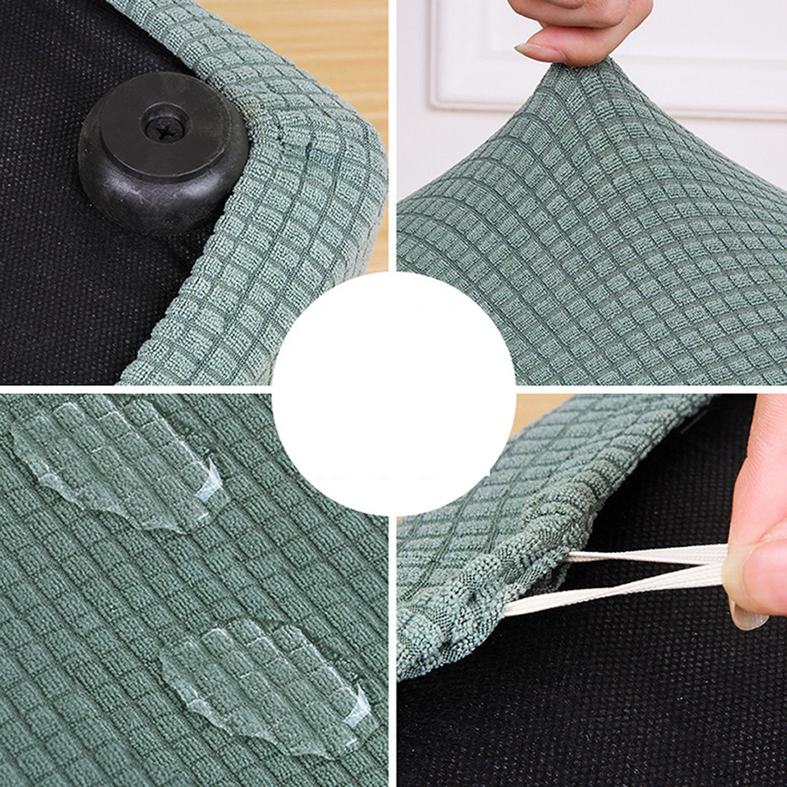 Stretch Ottoman Slipcover Pouf Cube Cover Square Round Etsy