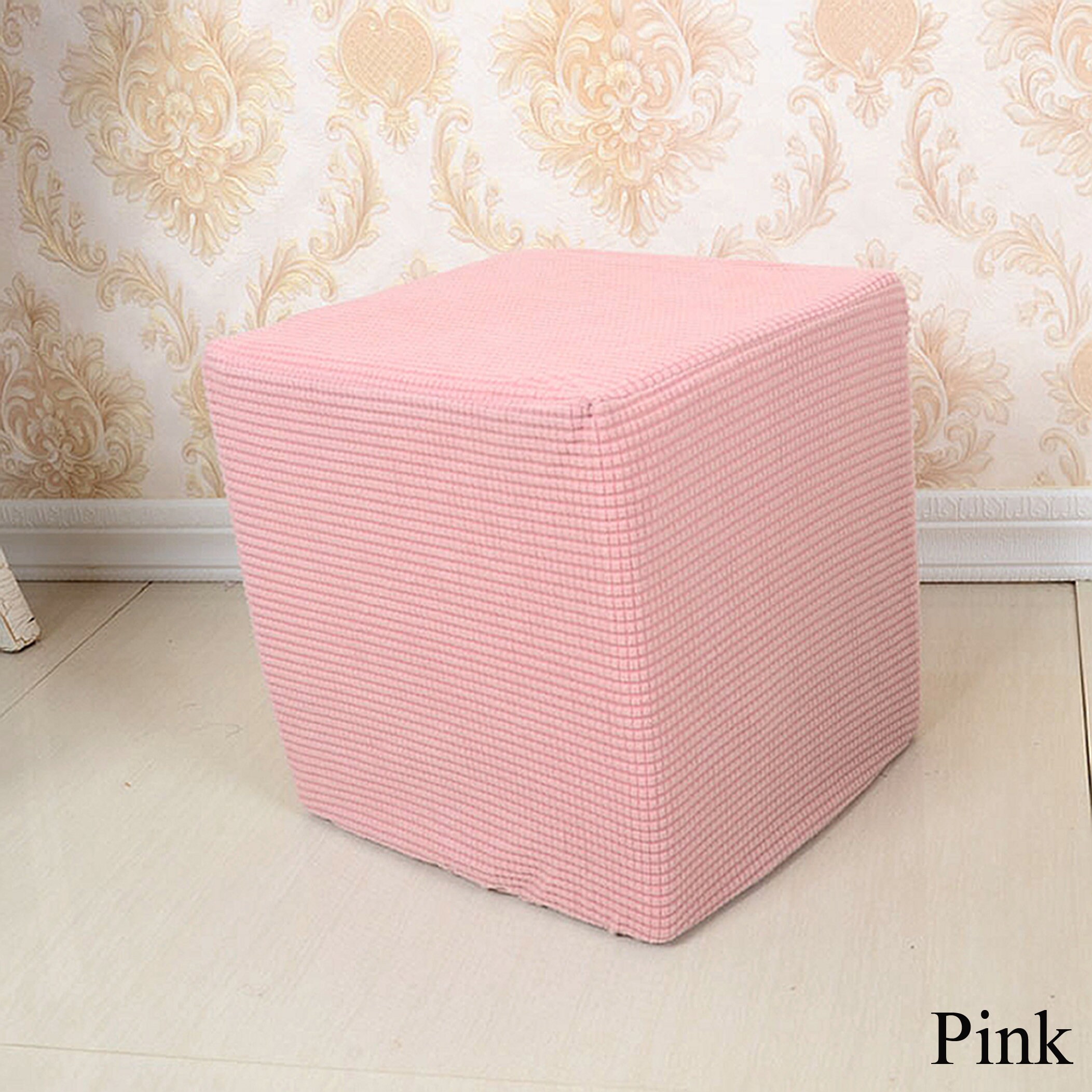 Stretch Ottoman Slipcover Pouf Cube Cover Square Round Etsy