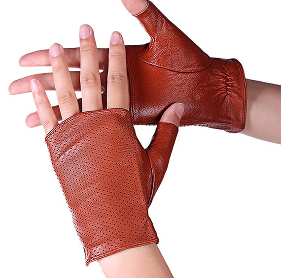 fingerless sheepskin gloves ladies