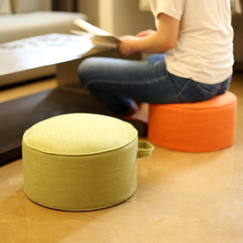 Round Ottomans Footrest Small Floor Pouf Foot Stool Cube Etsy