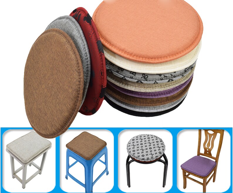 Custom Stool Chair Pads With Tie Bar Stool Kitchen Dining Etsy
