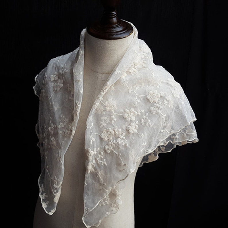 Women Lace Bandana Neckerchief Small Necktie Kerchief Etsy