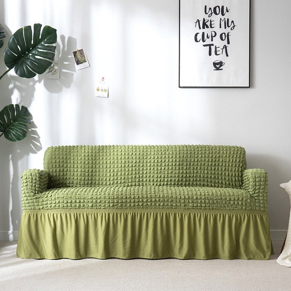 Couch Sofa Slipcover Stretch Sectional Loveseat Slip Cover L Shape Recline 2 3 Seat Armchair Fitted Couch Protector Ruffle Cover W Skirt