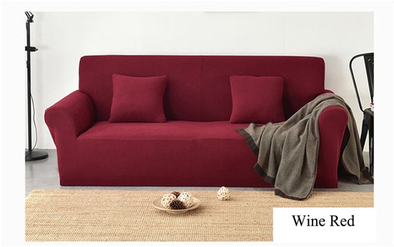 Wine Red Sofa Covers Protector Loveseat, Wine Red Sofa Cover