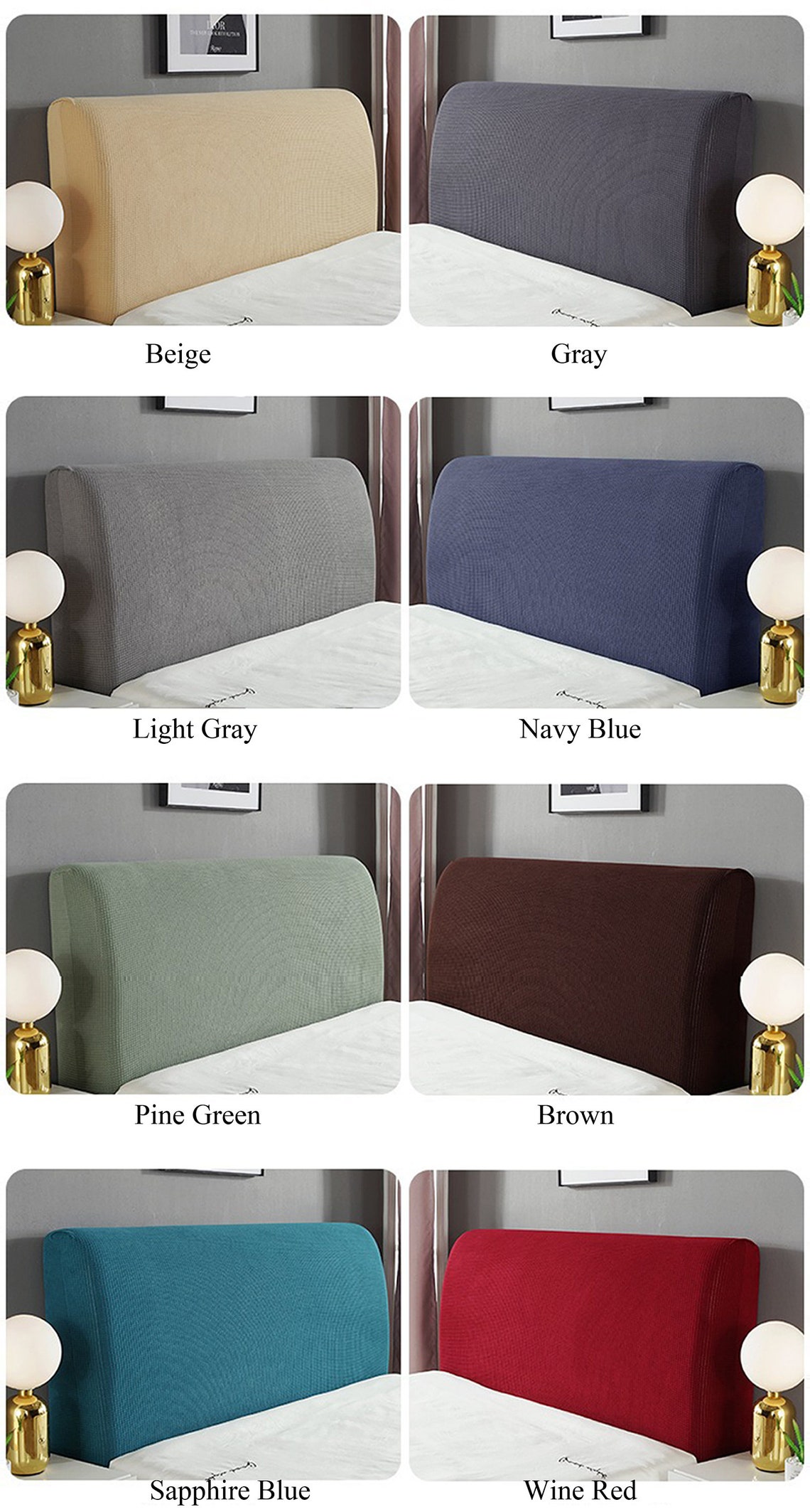 Headboard Slipcover Stretch Spandex Bedhead Slip Cover Etsy