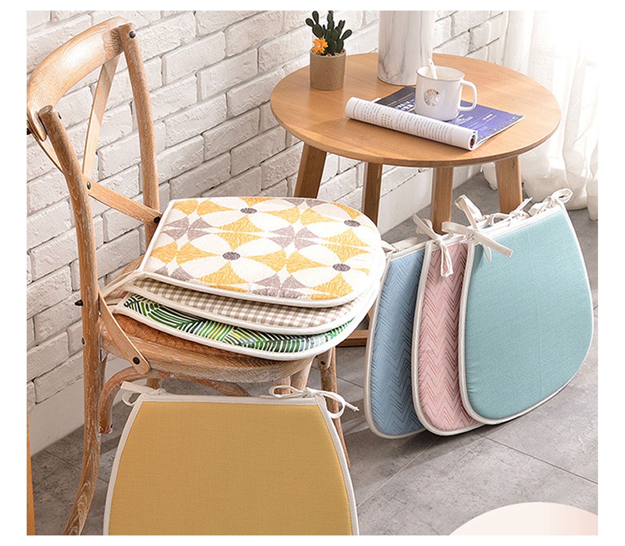 Chair Cushions Kitchen Dine Chair Pad With Ties Dining Room Etsy