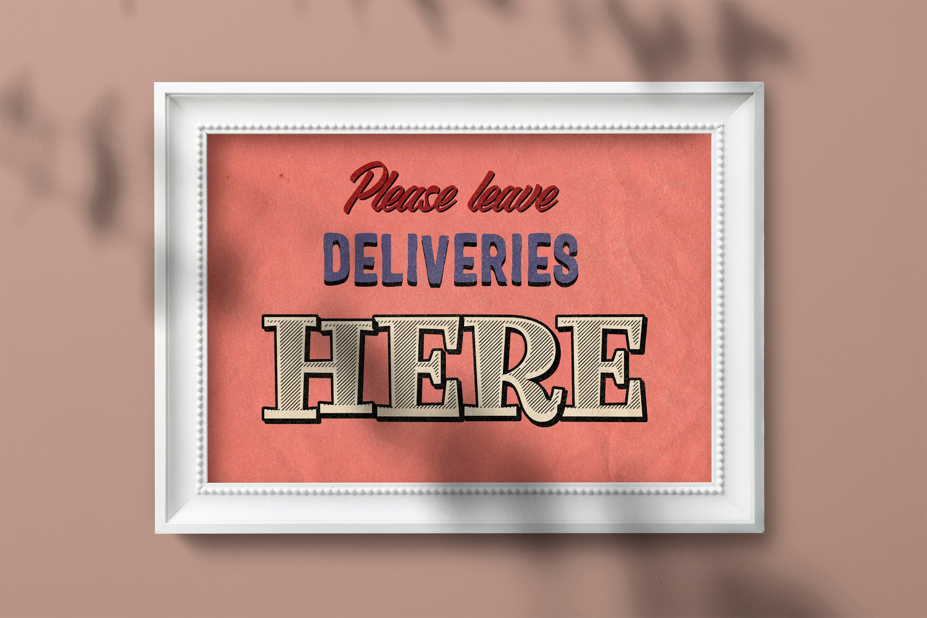 Delivery Sign, Printable Sign for Driveway for Deliveries, Vintage