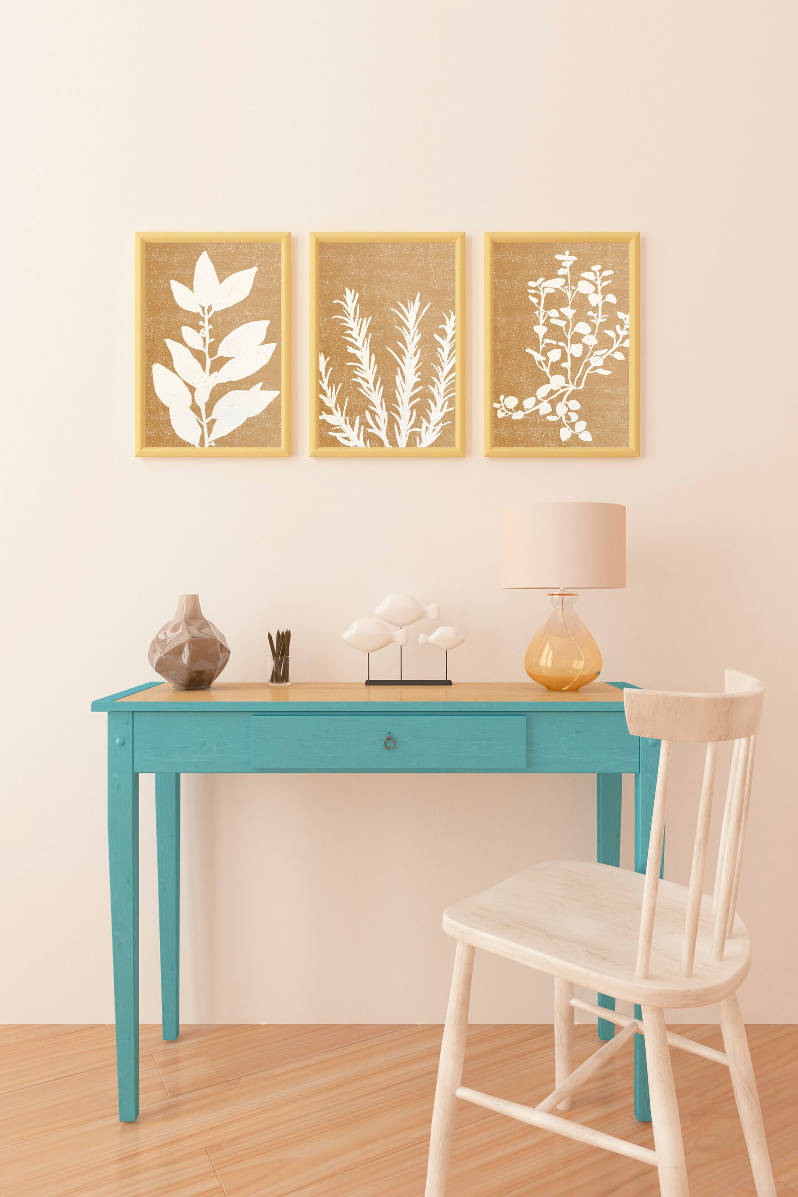 Gold Ochre Wall Art Set of 4 Earth Tones Printable Poster Etsy