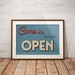 Printable Open Closed Sign, Retro Diner Decor, Vintage Style Food Wall ...