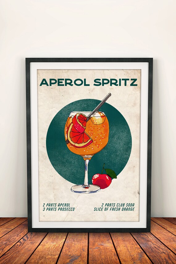 Aperol Printable Vintage Style Poster Cocktail Recipe