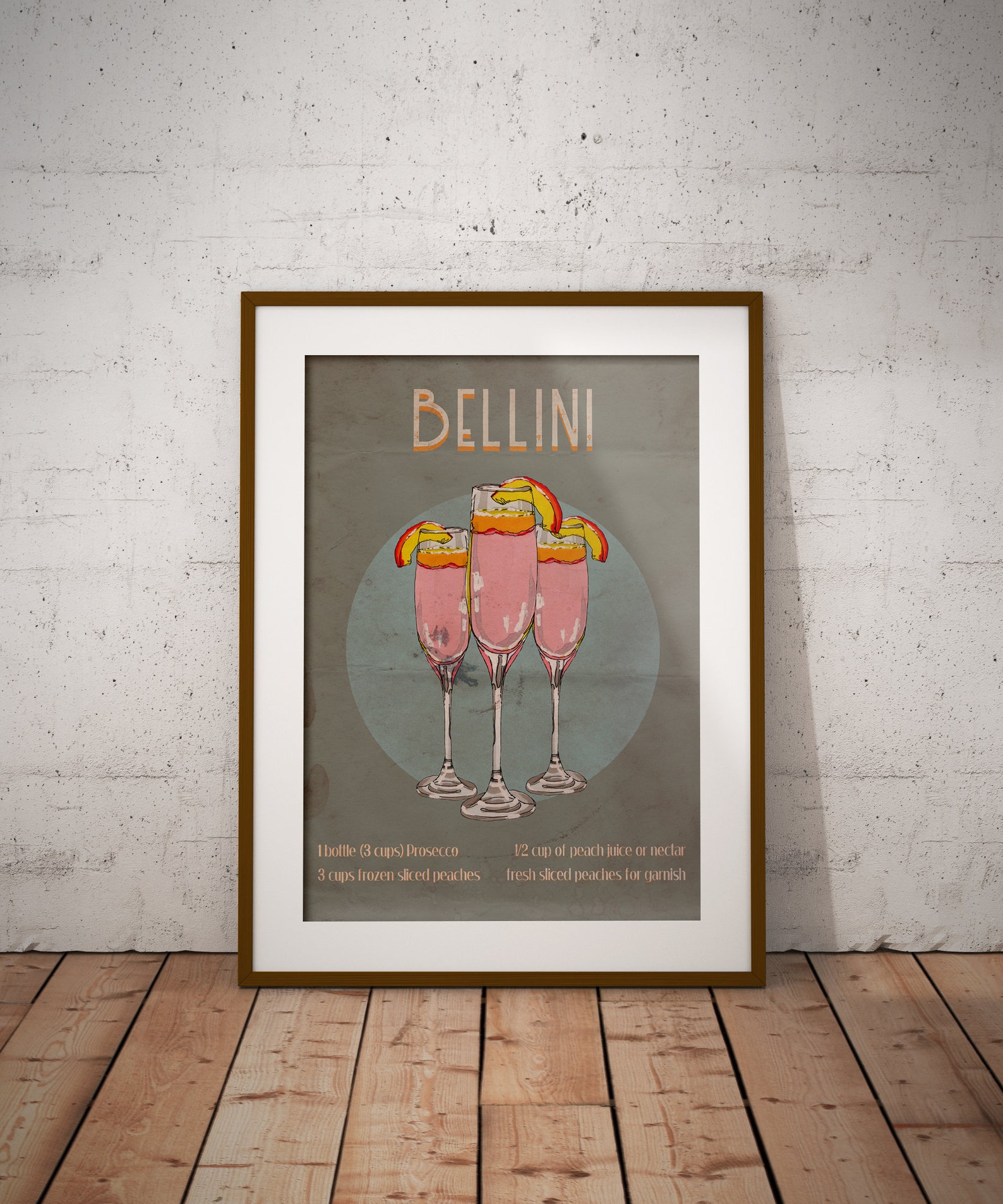 Bellini Cocktail Print Cocktail Wall Decor Printable Vintage - Etsy