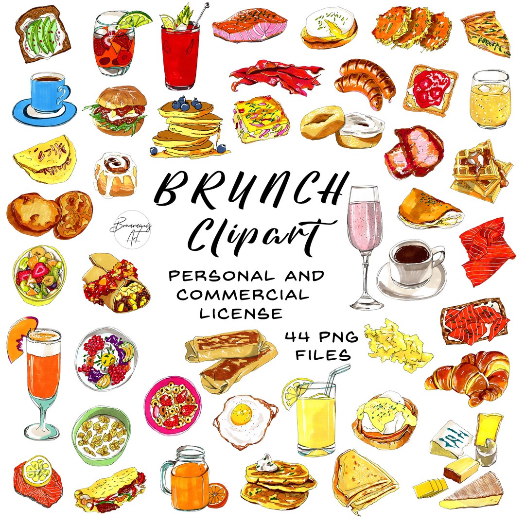 Im genes Predise adas De Brunch Dibujadas A Mano Im genes Etsy M xico
