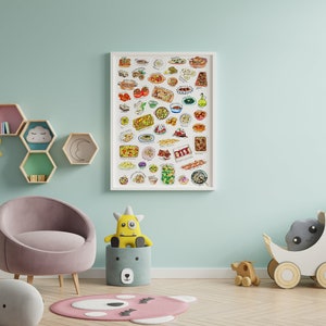 Greek Food Digital Wall Art, Food Printable, Kitchen Wall Art, Digital Download, Whimsical Art Print, Instant Download, 8x10, 8.5x11, 18x24 image 5
