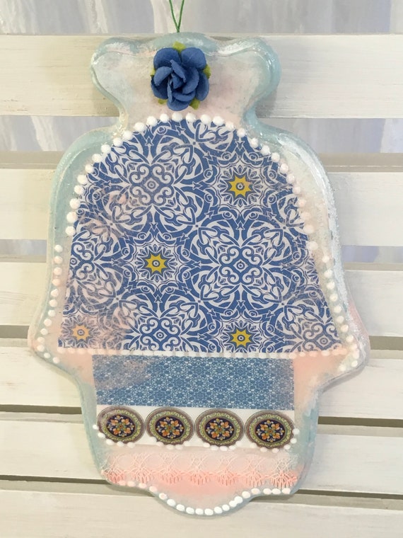 Flower Wall Hanging Hamsa Hand Wall Hanging Floral Wall Hanging Apartment Decorating Wall Art Decor Bedroom Kitchen Art Decor