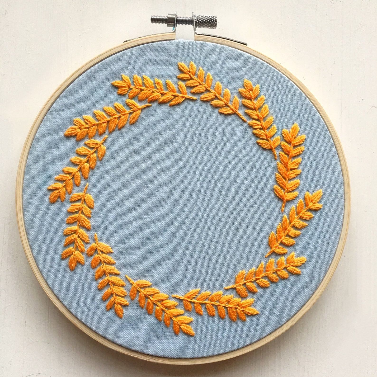 Wheat Hand Embroidery Hoop Art Wall Hanging Wheat Stalks Etsy