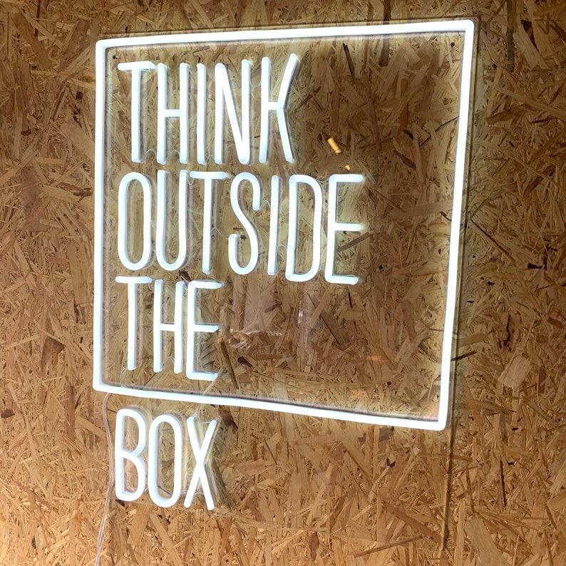 Think Outside the Box Neon Sign for Offices Made From LED Etsy