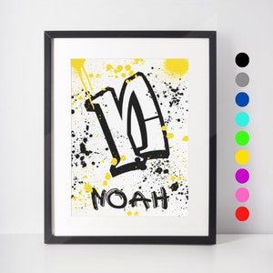 Personalised Name Wall Print, Graffiti Style Name Print, Teenage Room Decor, Teen Boy Girl Print, Gift for Teenager, Graffiti Name Wall Art