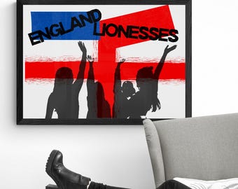 England Lionesses Football Print: Teen Girl Bedroom Decor