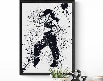 Urban Dance Poster for Teen Girl Bedroom, Female Street Dancer Print, Teen Wall Art,