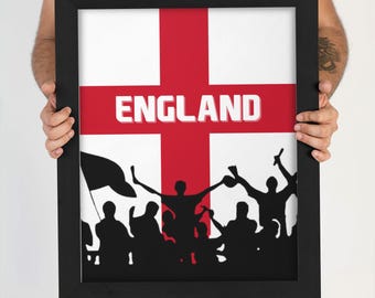 England Football Fan Wall Art Print, Minimalist Stadium Buzz Poster
