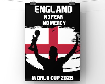 England Football Fan Art Print, World Cup 2026 Wall Decor, Soccer Poster