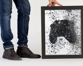 Xbox Controller Art Print, Teen Gamer Room Decor