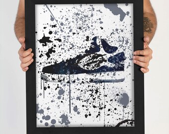 Grey Trainer Print: Teen Room Decor, Fashion Wall Art, Teenager Gift