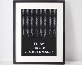 Coding Art Print: Minimalist Tech Room Decor, Gamer Gift