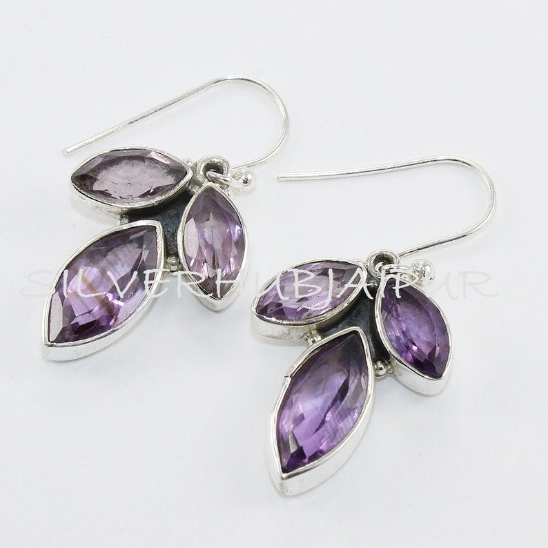 925 sterling silver earrings Leaf earrings Natural Gemstone Earrings Nature Jewelry Leaf Jewelry Gift for Mom Hoop earrings simple earring