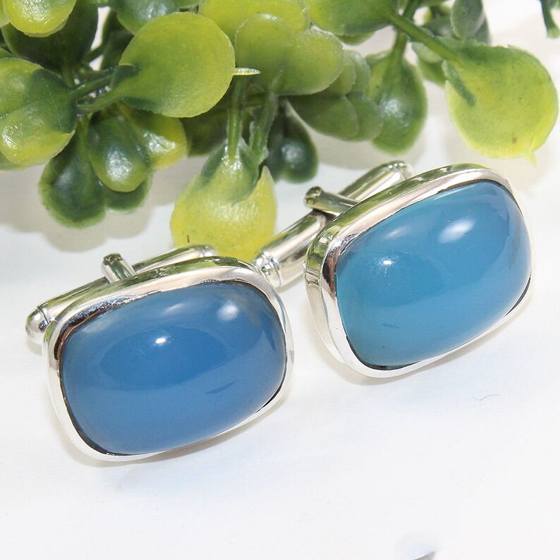 Sterling Silver Cuff links Husband Gift Luxurious Gemstone Cufflink Oval Stone Gifts for him easter gift for reputable /& estimable gentlemen
