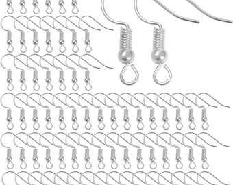 925 Sterling Silver Hoop Earring Wires , Jewelry Making Findings & Accessories for Crafting ,Silver Earring Parts Craft Supplies