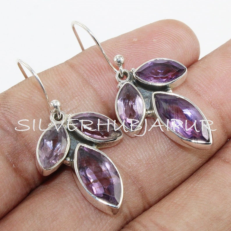 925 sterling silver earrings Leaf earrings Natural Gemstone Earrings Nature Jewelry Leaf Jewelry Gift for Mom Hoop earrings simple earring