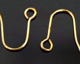 Gold Fill 925 Sterling Silver Hoop Earring Earwire ,Jewelry Making  Findings & Craft Supplies , Earring Parts