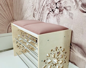 Decorative shoe rack with seat