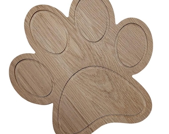 Oak board - dog paw, chopping board, serving board, kitchen decoration, dog paw