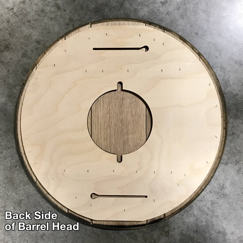 Real Reclaimed and Refinished Barrel Head with Beautiful Basil Haydens Bourbon Whiskey Engraving Laser Engraved Basil Hayden/'s Barrel Head